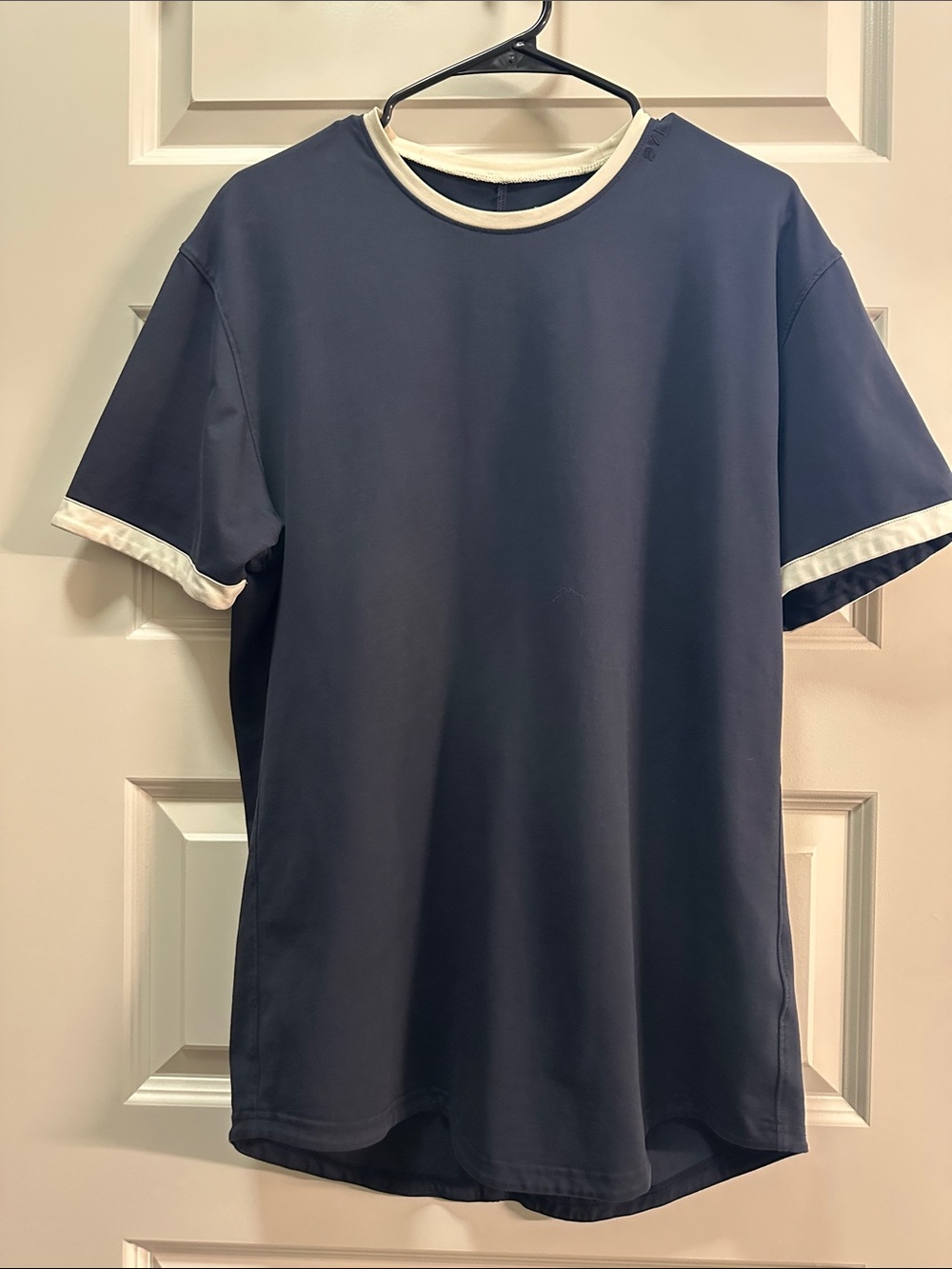 Men's BYLT LARGE Navy Short Sleeve Tee with Contrast Trim